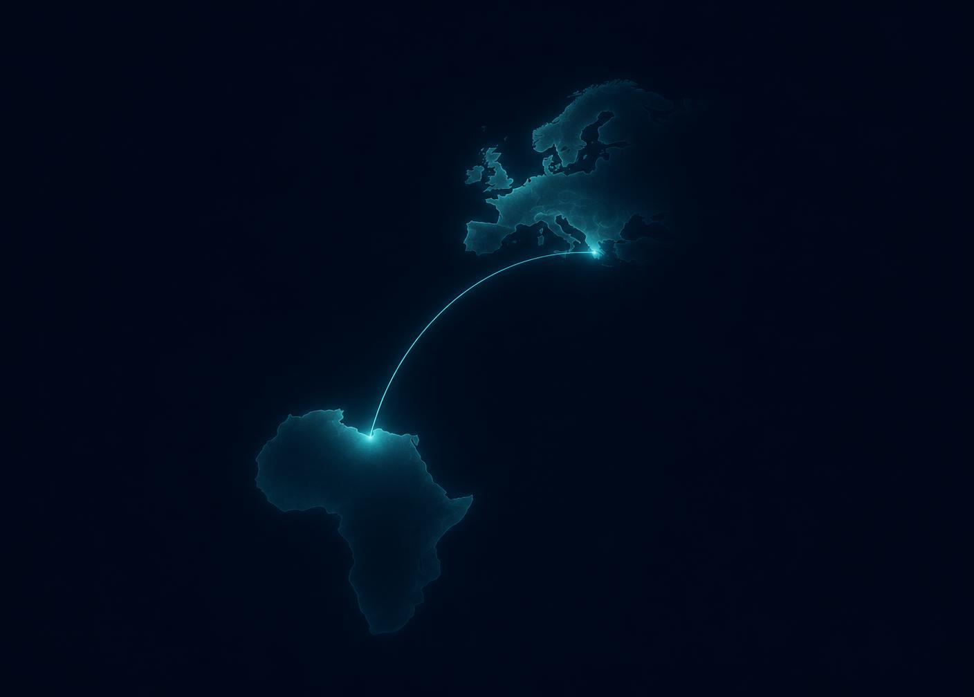 Illustration de la connexion entre l'Afrique et l'Europe autour de l'innovation technologique